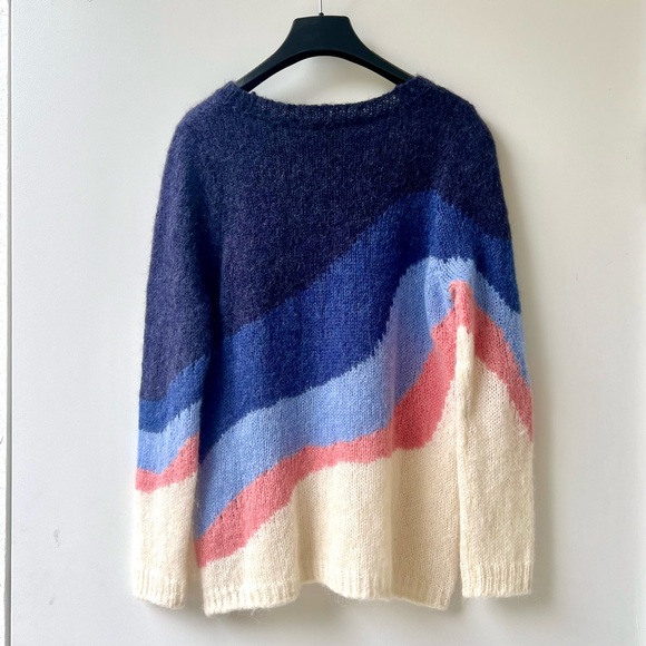 Sézane Winnie Jumper Pullover Sweater - Multicolor White Blue and Pink- Size S - Picture 6 of 11